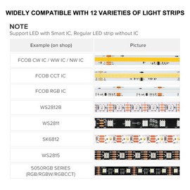 FCOB SP630E Bluetooth LED Controller 12-in-1 for All PWM & SPI Strips Monochrome CCT RGBW RGBCCT WS2811 WS2812B WS2813 WS2814 WS2815 SK6812 LB1934 BanlanX App Music Sync 5V-24V