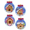 Crafting Spark Counted Cross-Stitch Kit "Gingerbread Houses Baubles Dark Blue"