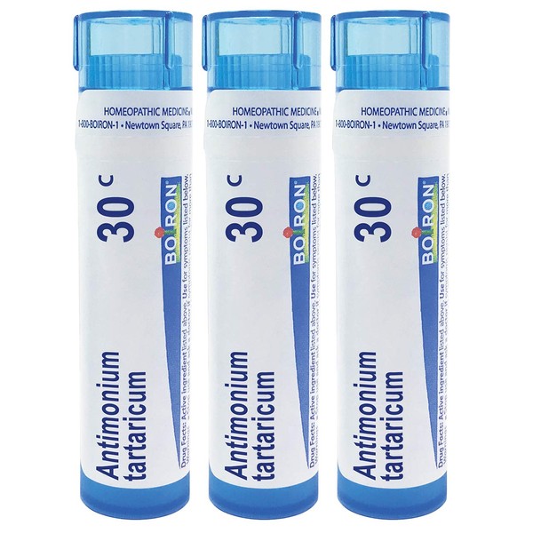 Boiron Antimonium Tartaricum 30c Homeopathic Medicine for Cough, 3 Count, 3 Count
