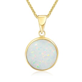 14K Gold Opal Pendant for Women - Solid Gold Pendants - Gold Pendant - Gold Statement Pendant for Women - Opal Pendant - Anniversary Gifts for Wife - Opal Jewelry