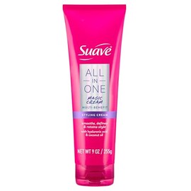 Suave Crema mágica todo en uno para mujeres, alisa, hidrata y nutre el cabello, aumenta el brillo y controla el encrespamiento, perfumada, 9 onzas