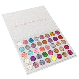 Nicear 40-Color Glitter Eyeshadow Palette - Waterproof & High-Pigment, 15x10x6cm Metal Case for Party & Festival