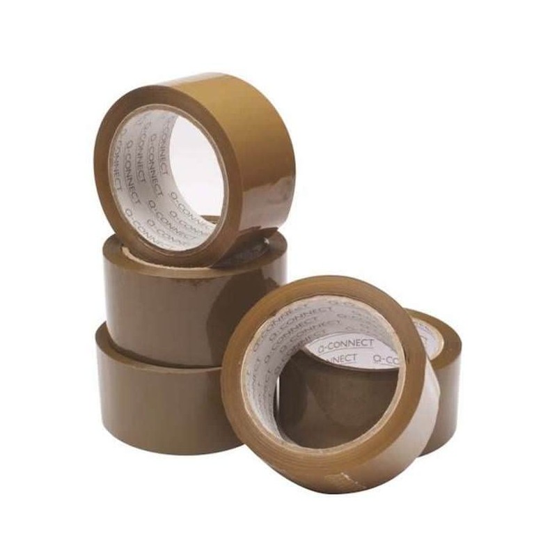 Q-Connect Polypropylene Packaging Tape 50mmx66m Brown (Pack of 6)