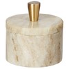 Queenza Brown Marble Salt Cellar with Lid and Premium Brass