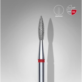 STALEKS PRO Nagelhautfräser-Set, 3-teilig, 2,1 x 0,8 mm, Flammenform (feine Körnung)