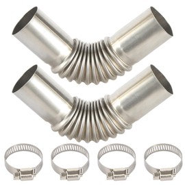 Stainless Steel Exhaust Pipe Angle Connector 25 mm Exhaust Pipe Gas Vent Hose Stainless Steel Auxiliary Heater Car Heater Exhaust Pipe with Two Stainless Steel Clips for Diesel Heating