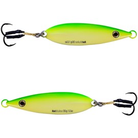 Palomar Flat Fall Jig Slow Pitch Vertical Iron Ocean Lure | MUSTAD Hooks-Owner Rings | Kevlar Assist Cord | 10 Colors-5 Weights | 6-Pack / 2-Pack Bulk Prices | Evolutionary Graphene Paint | US Owned
