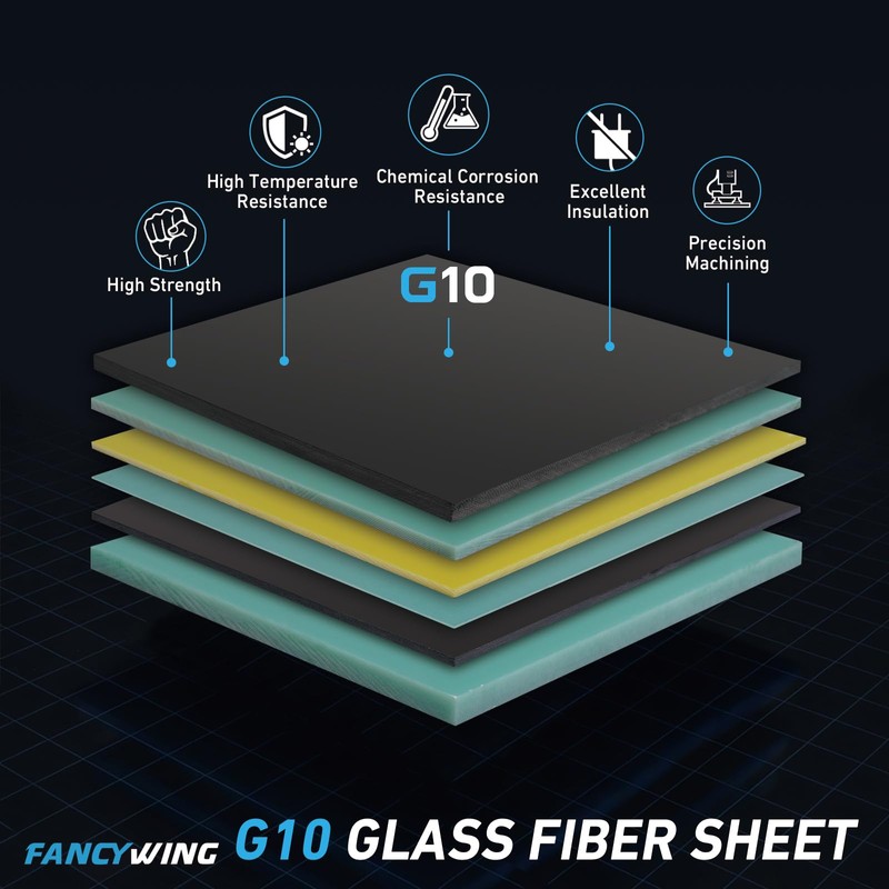 FANCYWING G10 Fiberglass Sheet, 305X305X1.0MM Glass Fiber Composite Laminate Board,