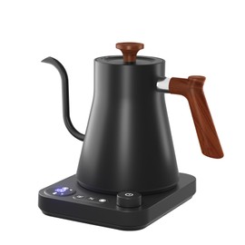 ZBCUUG Gooseneck Electric Coffee Kettle, 1200W Quick Heating, ±1℉ Temperature Control, Stainless Steel Inner Pot for Pour Over Coffee & Tea (Black, 220V EU Plug)
