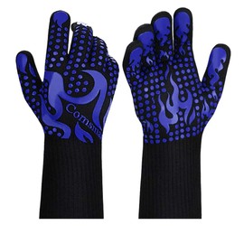 Magik 1-2 Pair 1472℉ Extreme Heat Resistant Cook Oven Glove Silicone Grill BBQ Mitt (1 Pair, Blue Flames)