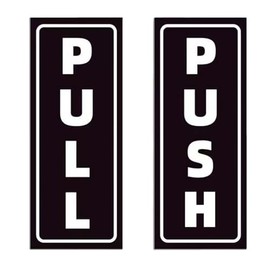 XUNWUXIAN Push Pull Door Acrylic 5″ x 2″ Sign Pull Push Stickers Signs for Glass Doors Black