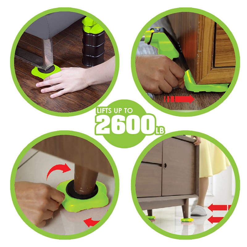 Heavy Duty Furniture 4 Sliders for Easy and Safe Moving,