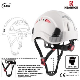 HEARMOR HEARMOR Safety Hard Hat ANSI Z89.1 & EN397 Certified, Adjustable ABS Construction Helmet with 6-Point Ratchet Suspension, Breathable Cooling Liner & Carry Bag - Lightweight Durable Head Protection