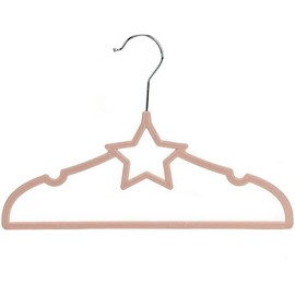 18 Pack Premium Pink Star Velvet Baby Clothes Hangers, Non-Slip 360 Degree Toddler and Kids Clothes Felt Hangers for Baby Closet