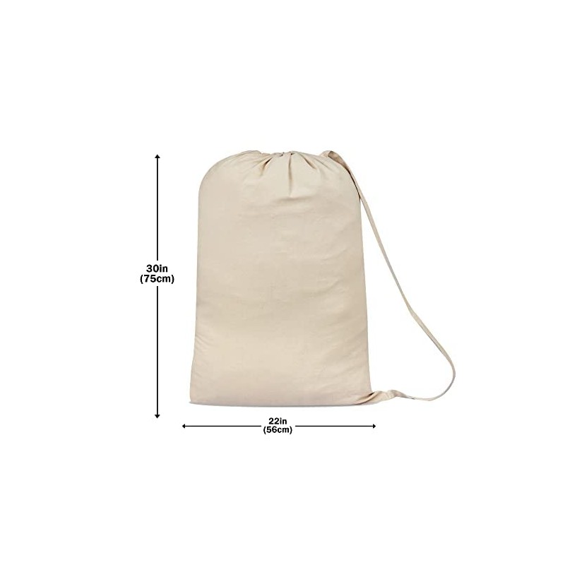 SweetNeedle Premium Canvas Laundry Bag with Shoulder Strap, 75x56 CM