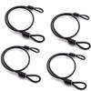 SDTC Tech 4-Pack Heavy Duty Loop End Cable Braided Stainless Steel PVC Coated Safety Wire Rope for Outdoor Travel Home Hanging Transport, 5mm Thickness 23.6 Inch Length