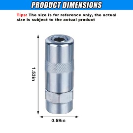 DUSCOKE 6 PCS Car Grease Gun Nozzle Tip, 1/8" NPT Metal Grease Gun Coupler Fitting Nipple, Universal Grease Tip Nozzle Replacement for Auto Grease Gun Lubrication Accessories