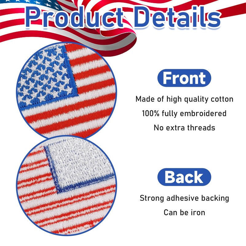 2 Pcs Premium USA Flag Patches for Military Uniforms: Tactical