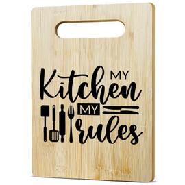 Funny Cutting Board Cooking Board, Bamboo Cutting Board for Kitchen - My Kitchen My Rules, Birthday Gifts for Mom Aunt Wife Friend Grandma, Wood Cutting Board Gift Kitchen Home Decor -38