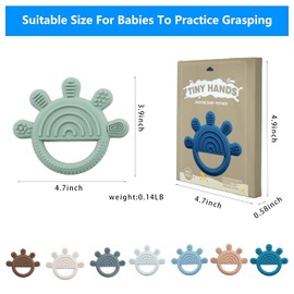 Baby Teething Toys Silicone Teethers BPA Free Silicone Rudder Ring Soothe Babies Gums (Green)