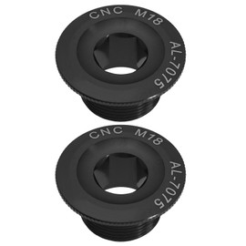 Micro Traders 2pcs Crank Arm Fixing Bolt Black M18 for Mountain Bike Road Bike Fix Crankset Crank Chain Wheel Aluminum Alloy Material High Strength Fit for 18mm Crank Screw