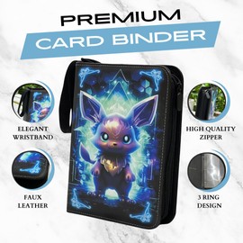 Card Binder for the cards lovers| Card Binder holds 440 cards with 55 Removable Sleeves|Trading Card Binder with 4 toploaded pockets|Card Book Holder for trading cards great gifts for kids boys girls