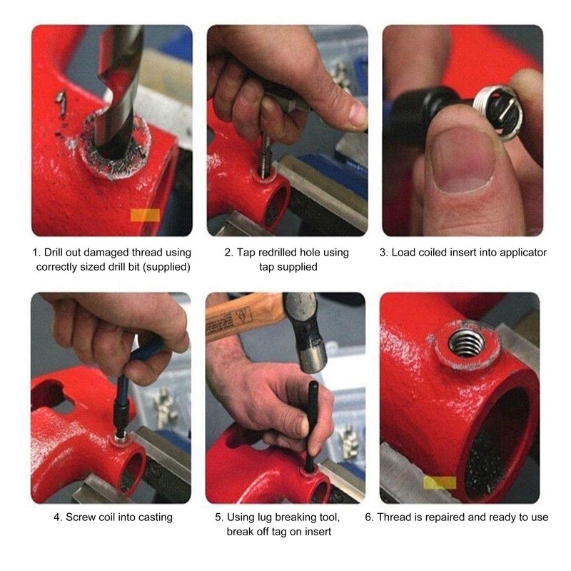 Thread Repair Insert Kit HSS Taps Drill Bit Lug Breaking