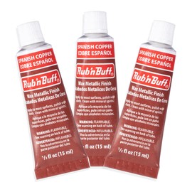 AMACO Rub n Buff Wax Metallic Finish - 3 Rub n Buff Spanish Copper 15ml Tubes - Versatile Gilding Wax for Finishing Furniture Antiquing and Restoration - Rub and Buff Colors Set of Three