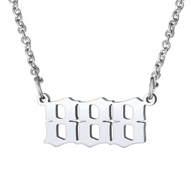 FindChic 888 Necklace Angel Lucky Number Necklace Layered Necklaces for Women Dainty Silver Necklace Stainless Steel Necklace Aesthetic Choker Necklace 888 Angel Number Necklace