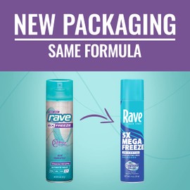 Unscented Aerosol Hairspray by Rave - 5X Freeze Hair Spray for Heat Protection, Volume and Shine - ClimaShield for Extra Humidity and Long Lasting Firm Hold - Minimizes Frizz and Static