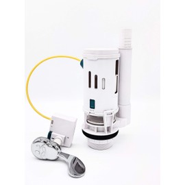 Housler®Dual Flush Fits all Handle toilet flush replacement valve with 1.5inch and 2 inch outlet METAL CHROME HANDLE