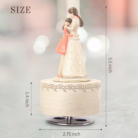 YT3 Studio Music Box for Mom and Daughter, Hand-Painted Musical Box Figurine, Wind Up Music Boxes Gifts for Mother's Day Birthday Christmas Anniversary