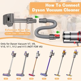 ACCTDLF Groom Tool for Dyson Pet dog Attachment Brush compatible with Dyson V7 V8 V10 V11 V15 Vacuum Cleaners,with Trigger Lock & Extended Vacuum Hose