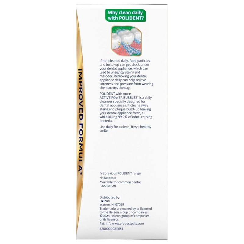 Polident Overnight Whitening Antibacterial Dental Appliance Cleanser Tablets NEW