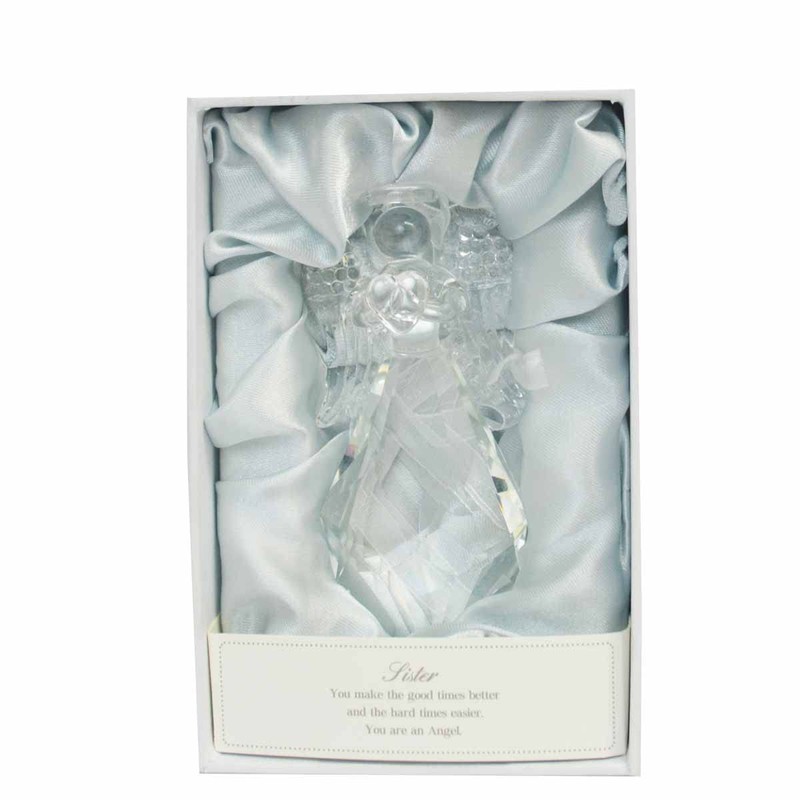 Guardian Angel Sister, Crystal Angel Figurine for Home, Garden, Office
