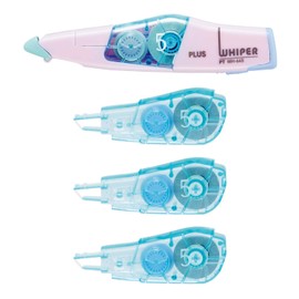 Plus Correction Tape Whiter PT Main Unit 0.2 inch (5 mm) 1 Piece Replacement Tape 0.2 inch (5 mm) Set of 3 Pale Pink