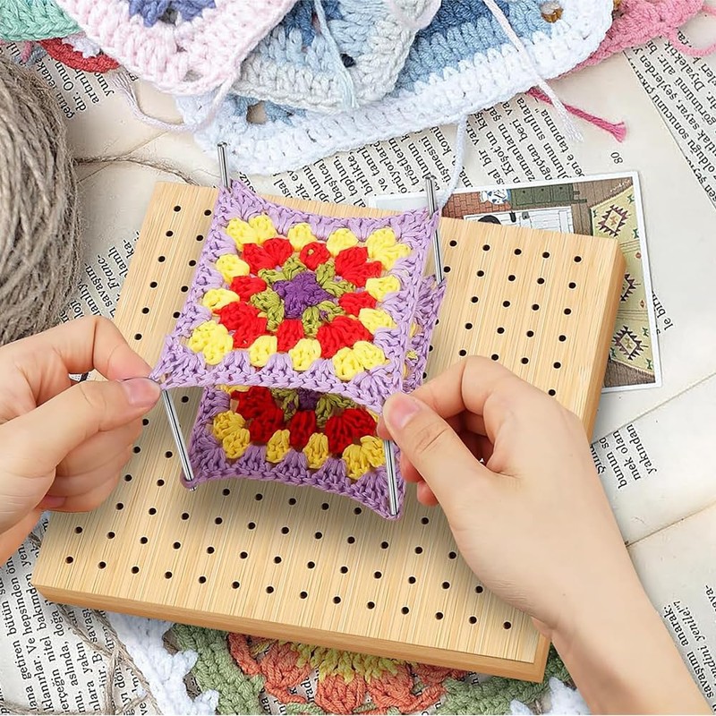 ieron Crochet Locking Board and Pins - Reusable High Quality