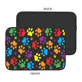 Nicokee Laptop Sleeve Bag 15.4 15.6 Inch,Colorful Dog Paw Print Protective Polyester Computer Cases Laptop Cover Briefcase Bag Tablet Travel Cover