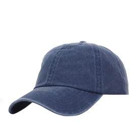 ヴィンテージ イヤー プレーン ウォッシュド コットン 調節可能 6パネル ダッドハット ベースボールキャップ US サイズ: One Size カラー: ブルー