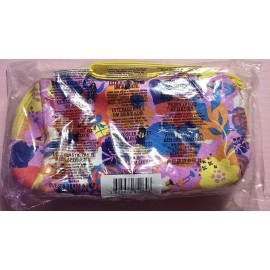 Kiehl's Logo Flower Fabric Cosmetic Makeup Bag Wristlet Toiletry Bag New!