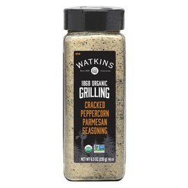 Watkin's Organic Grilling Cracked Peppercorn Parmesan Seasoning, 8.3 oz