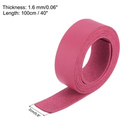 MECCANIXITY Leather Straps Strip Belt 2cm(0.8" Width) 100cm(40" Length) Leather Strips String Bright Pink for DIY Craft, Jewelry, Key Chains