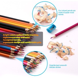 IMLUCKY 72 Pedazos Juego de lápices de colores, kit de bocetos y dibujos para artistas, suministros de manualidades para adultos y niños, libros para colorear, bocetos, sombreado, colorear, pintura