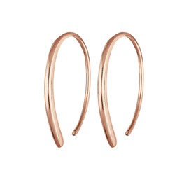Elli Women's Earrings Creole Earrings Geo Plain 925 Sterling Silver Rose Gold-Plated, Silver