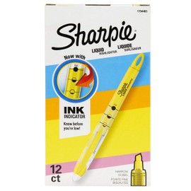 Sharpie Liquid Highlighters, Chisel Tip, Fluorescent Green, Box of 12