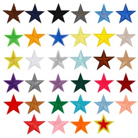 102 parches para planchar con estrellas, pequeños parches bordados de 1.2 pulgadas para ropa, chaquetas, mochilas, decoración de manualidades, multicolor
