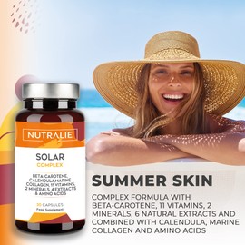 Solar Complex - Sun Tanning Capsules - Beta Carotene Tanning Accelerator - Tans, Protects and Prepares the Skin for the Sun - 30 Capsules