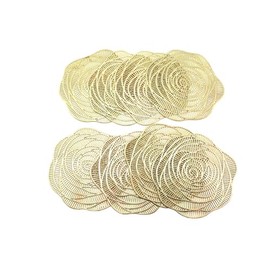 speed mao Fashionable Rose Coasters PVC Insulated Gold Set of 8
