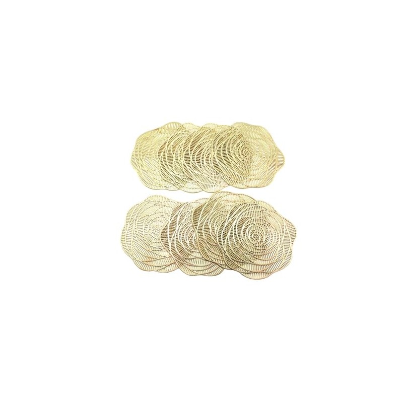 speed mao Fashionable Rose Coasters PVC Insulated Gold Set of