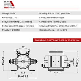Maxlouder EZGO Solenoid,1980-2010 EZGO TXT Golf Car Relay 36V 4 Terminal #124 Series 36V Solenoid Relay Replaces E-Z-Go 27855G01, 11761G1, 27855G02, 31680G1, 3016,435-368